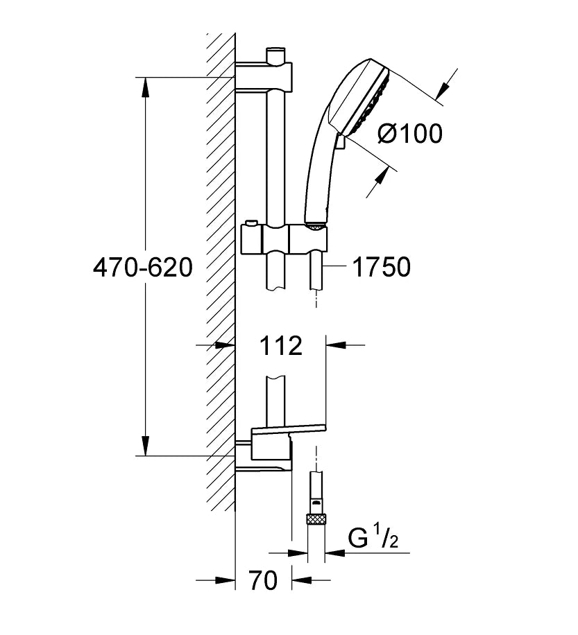 grohe-vitalio-comfort-100-slide-shower-spec-sheet