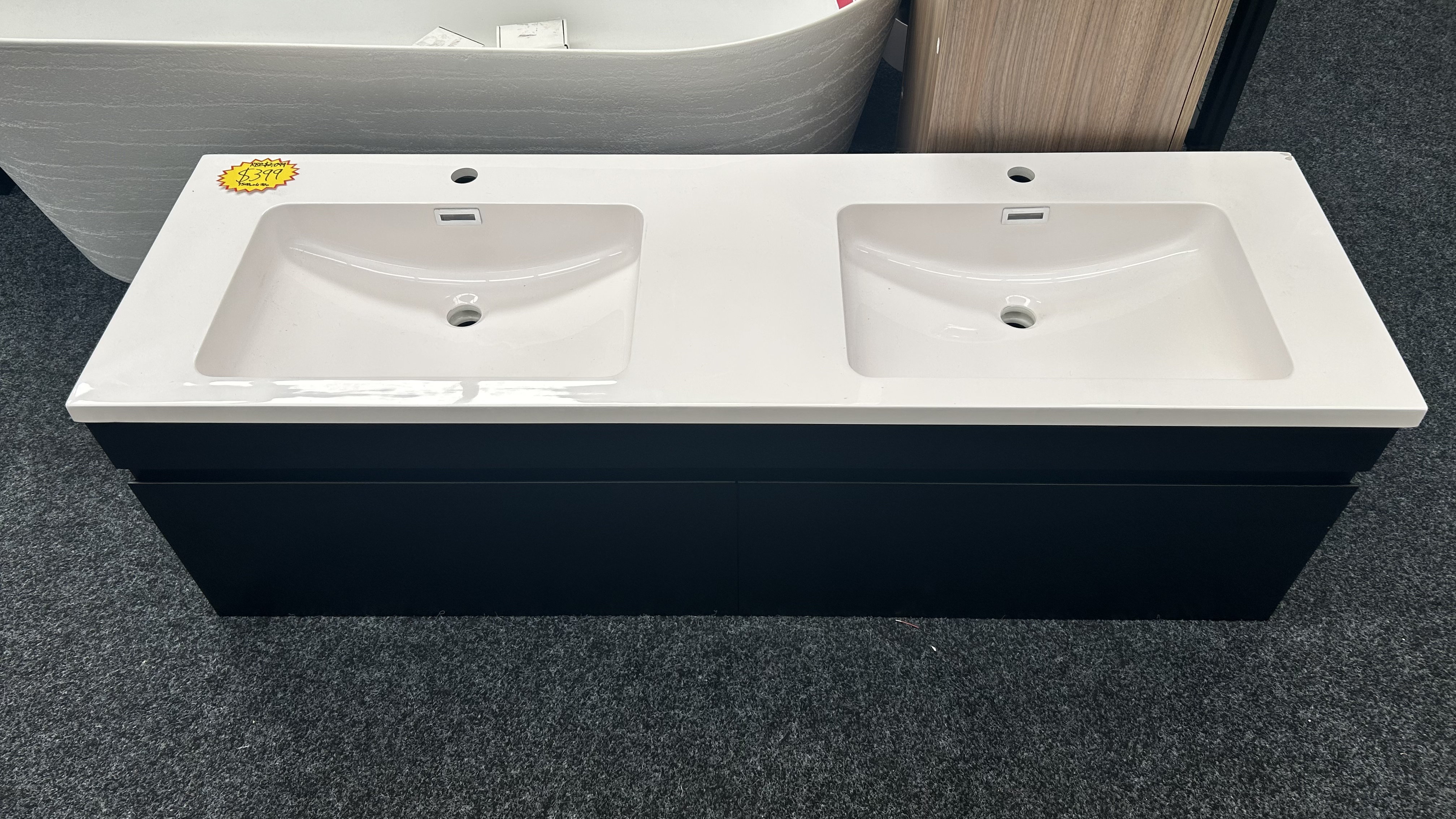 *Damaged* NEO 1500 Wall Hung Vanity – Double Bowl, Two Drawer