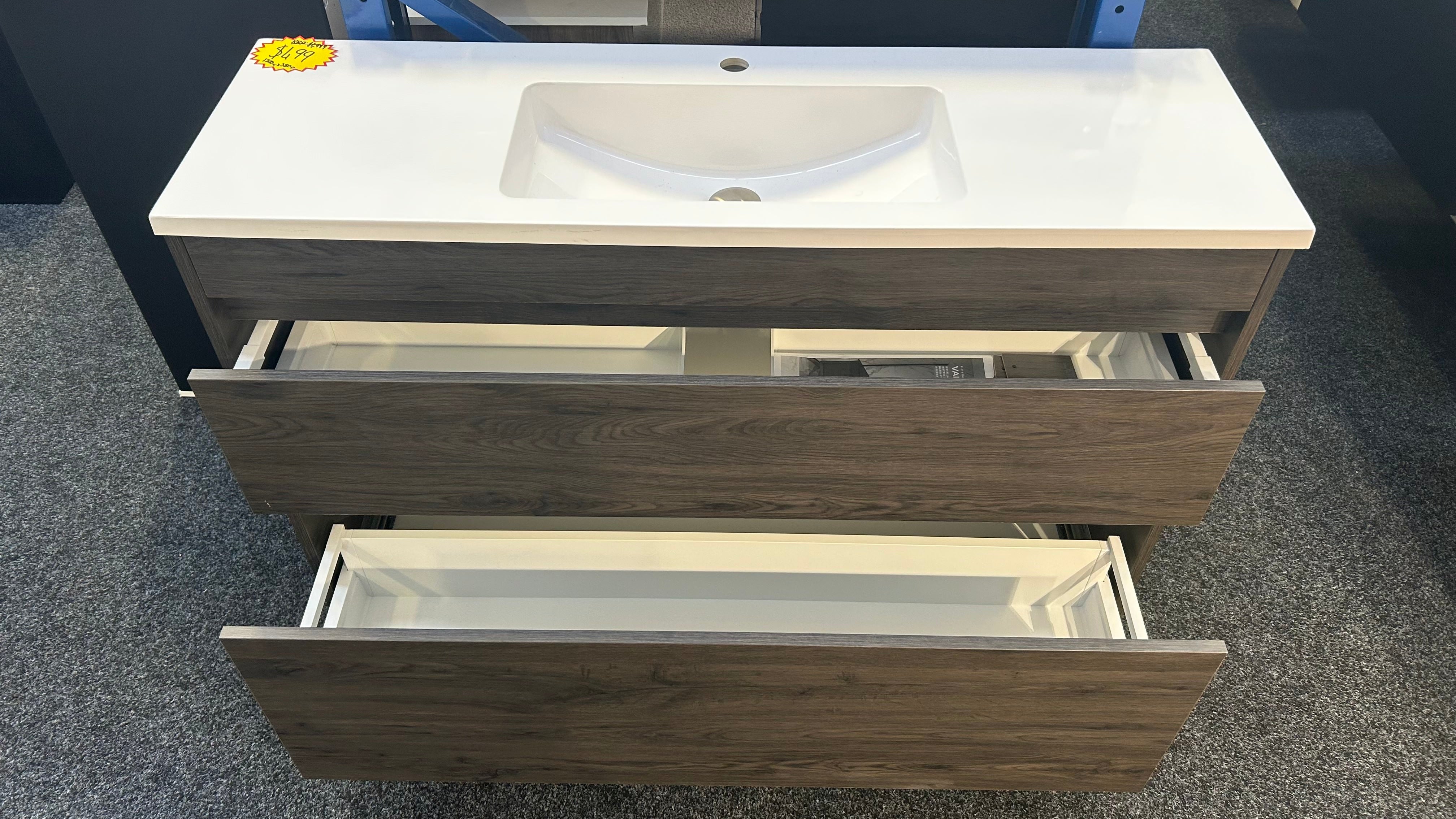 *Cancelled Order* LUXE 1200 Floor Standing Vanity – Single Bowl, Two Drawer