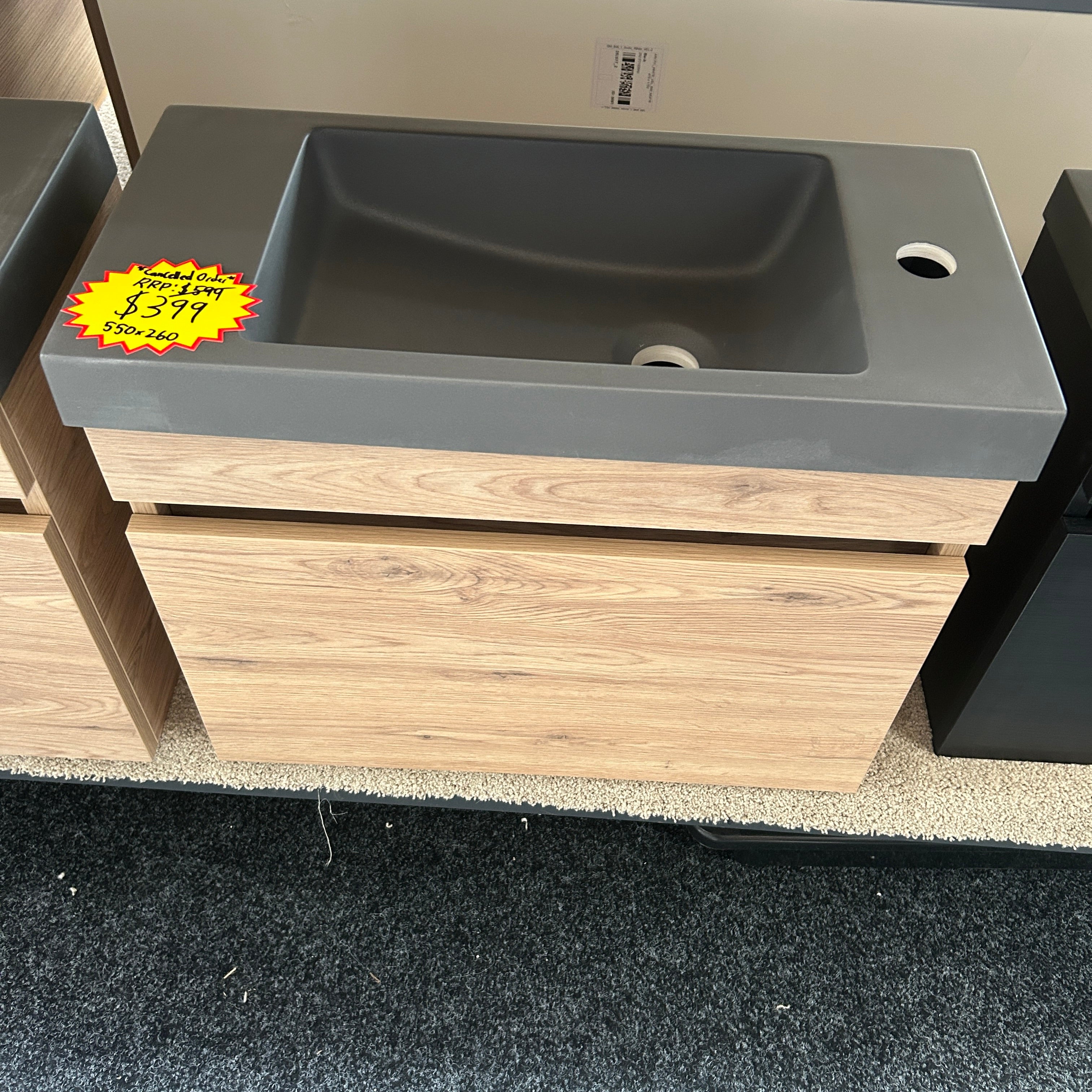*Cancelled Order* NEW LUXE 550x260 Wall Hung Water Closet Vanity