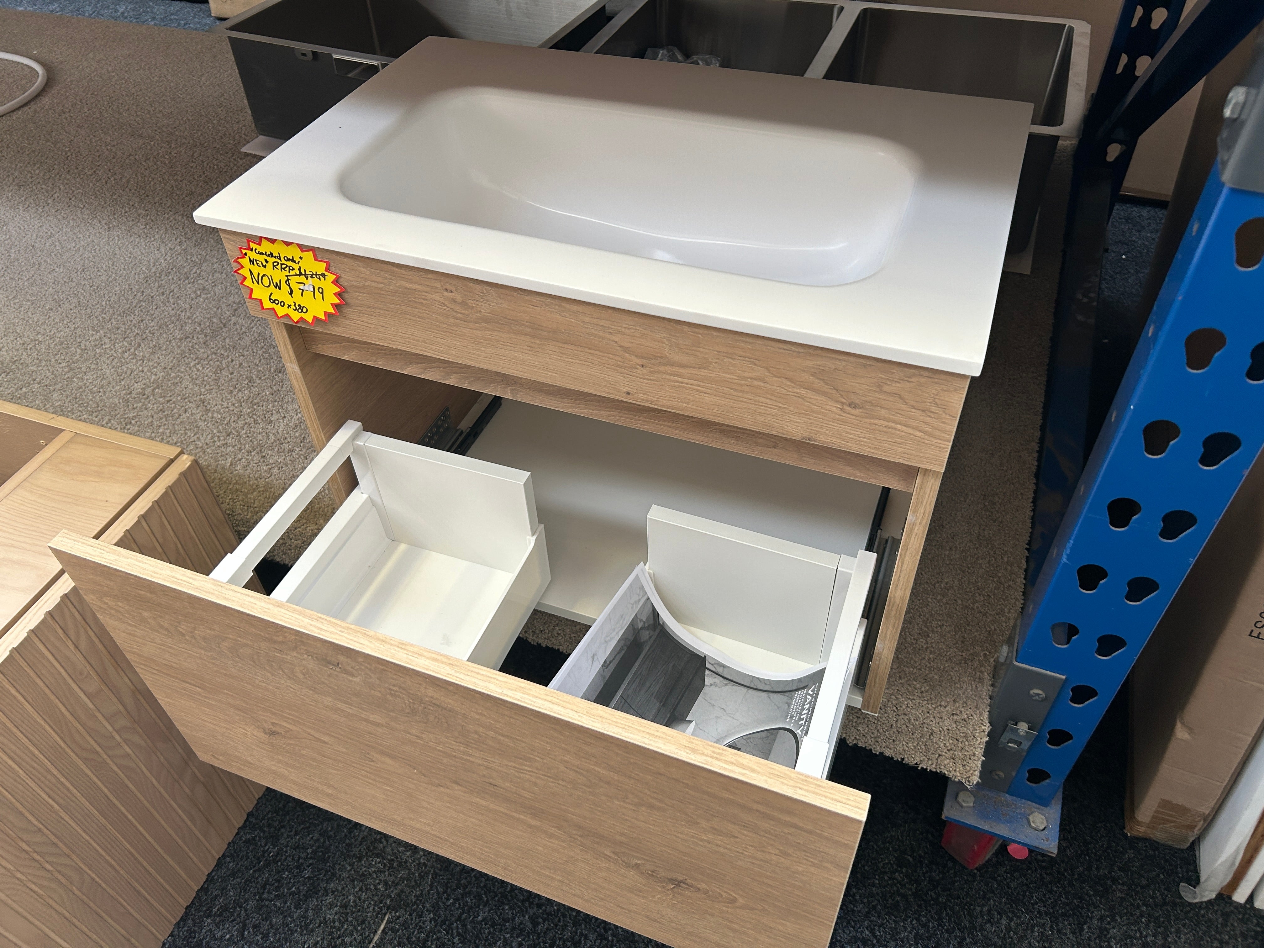 *Cancelled Order* LUX 600 Slim Wall Hung Vanity – Single Bowl, 1 Drawer