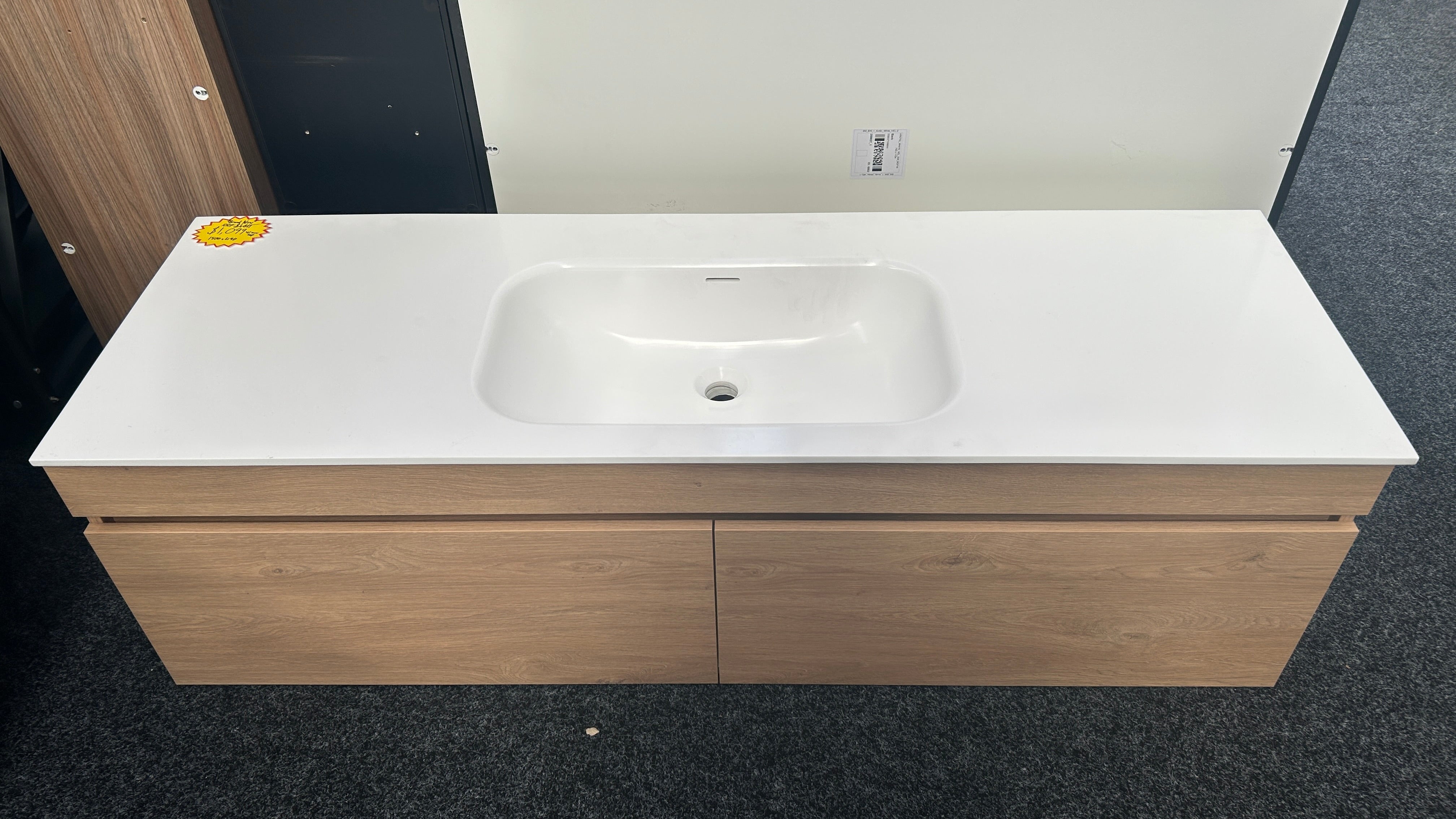 *Cancelled Order* LUXE 1500 Wall Hung Vanity – Single Bowl, 2 Drawer