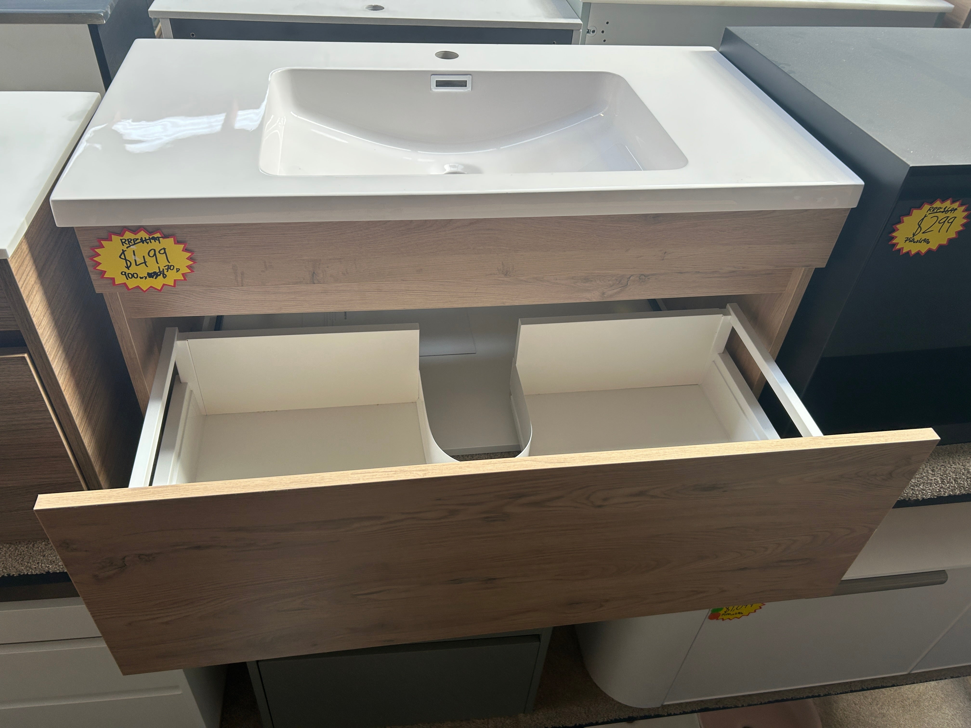 *Cancelled Order* NEW LUX 900x490 Wall Hung Vanity – Single Bowl, 1 Drawer