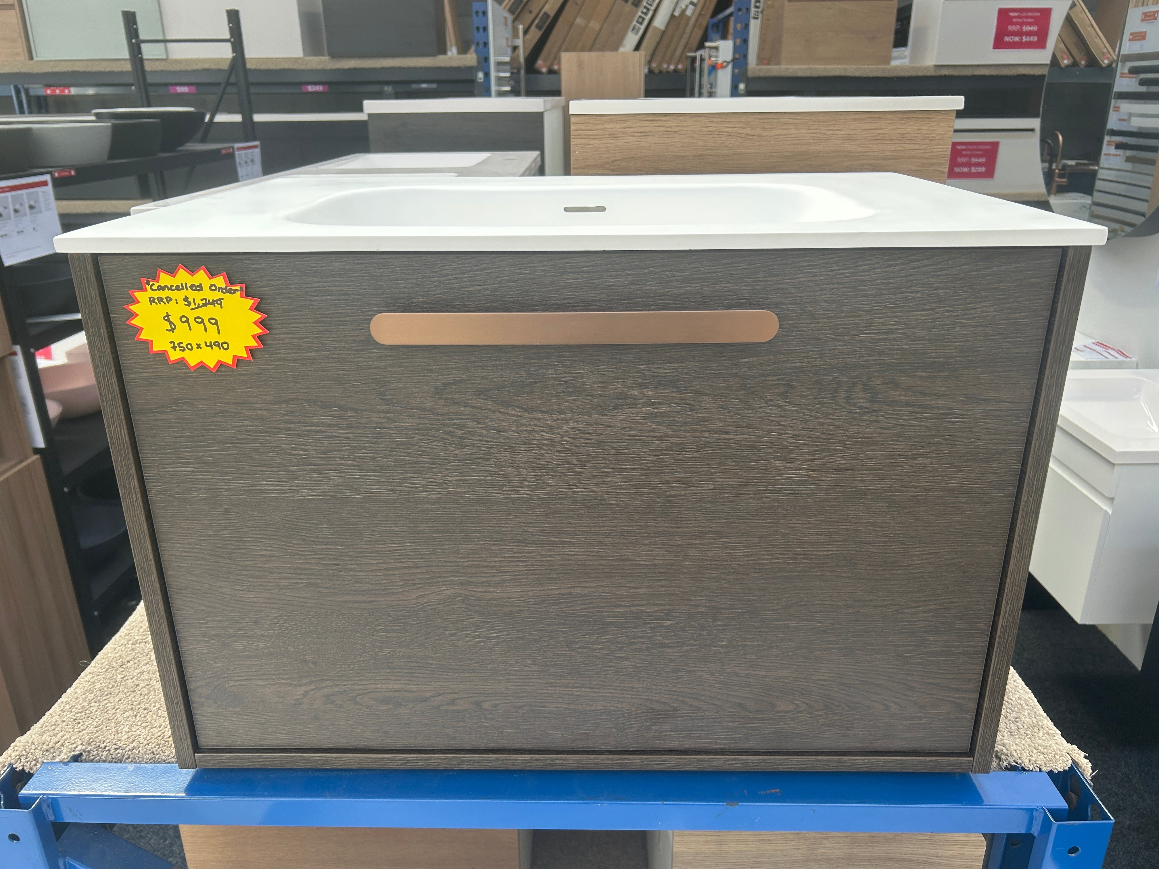 *Cancelled Order* HAKO 750 Wall Hung Vanity – Single Bowl, 1 Drawer