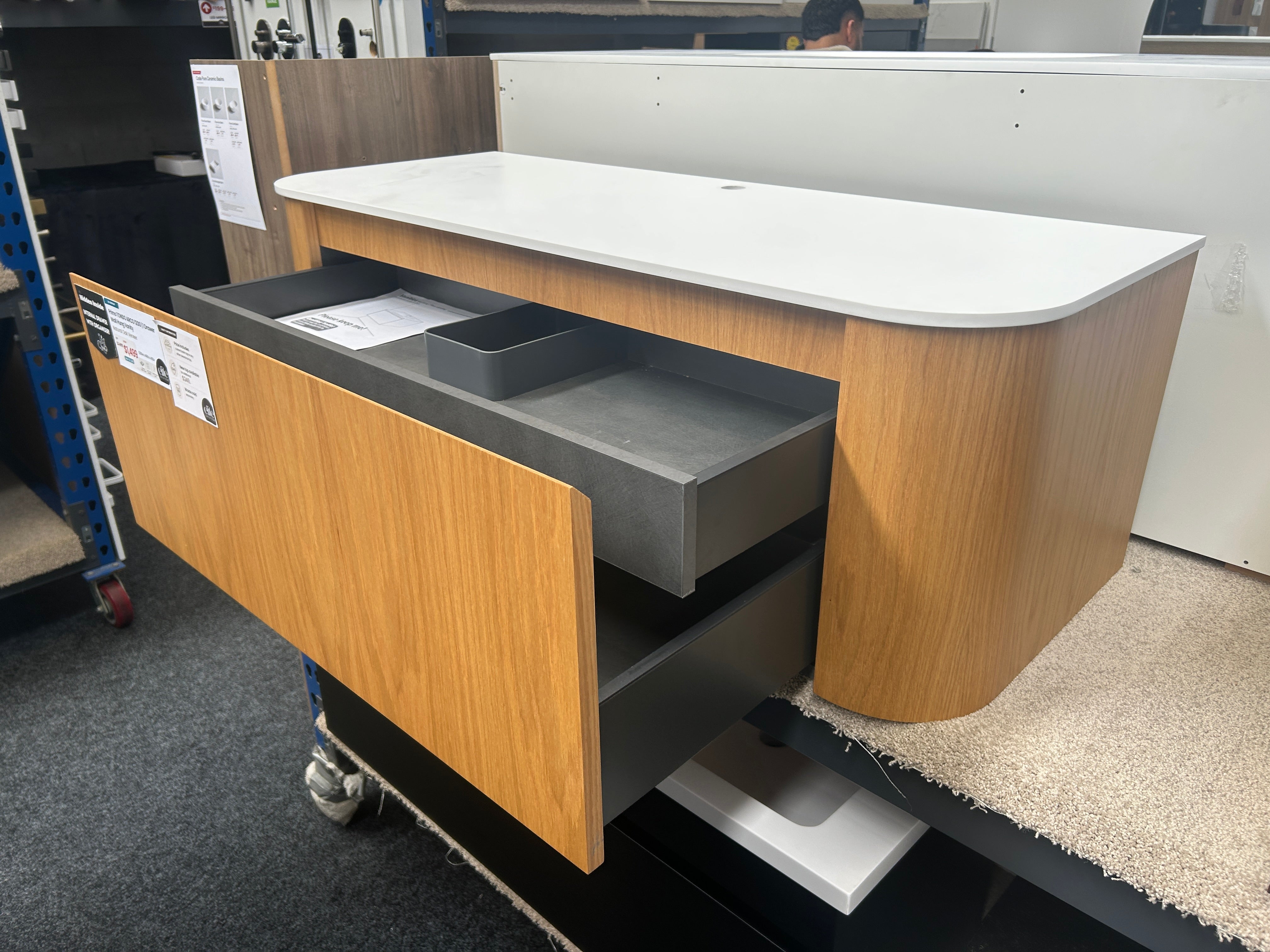 *Ex-Display* Primo TONDO ARCO 1200 Wall Hung Vanity – Single Bowl, 1 Drawer