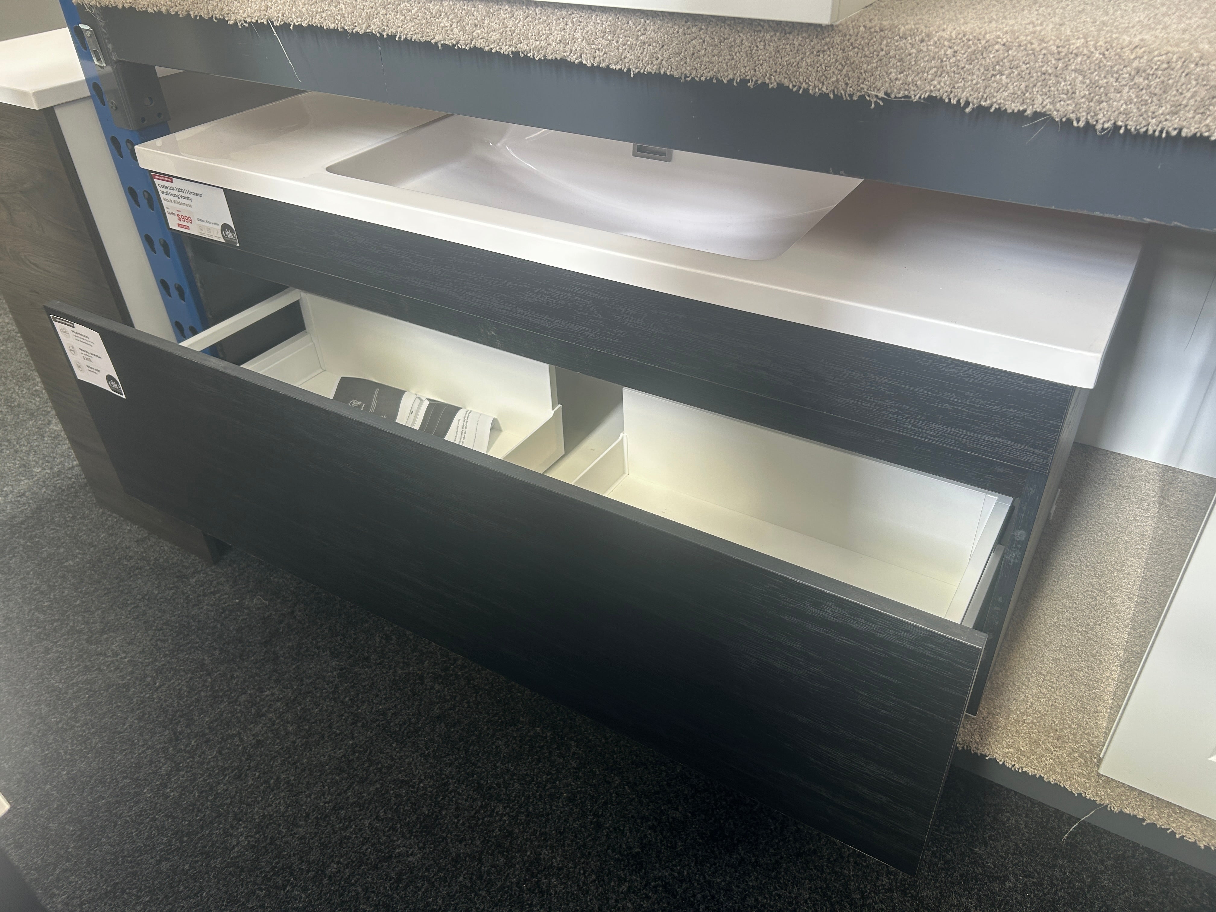 *Cancelled Order* Code LUX 1200 Wall Hung Vanity – Single Bowl, 1 Drawer