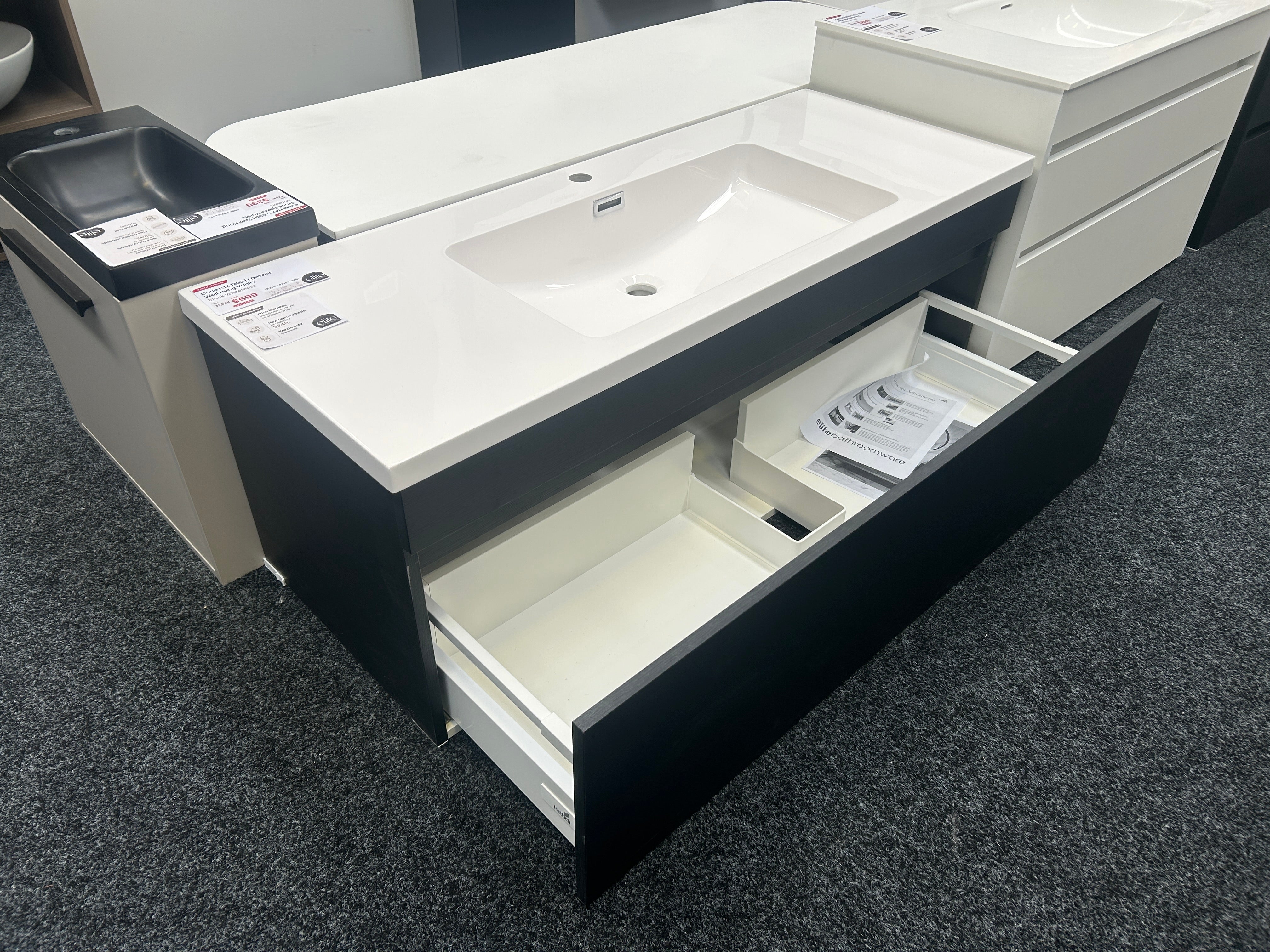 *Cancelled Order* Code LUX 1200 Wall Hung Vanity – Single Bowl, 1 Drawer