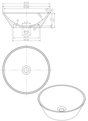 WATERWARE ROUND BASIN 420X130MM - GLOSS WHITE