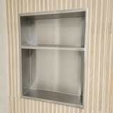 Acacia Shower Niche - Brushed Stainless