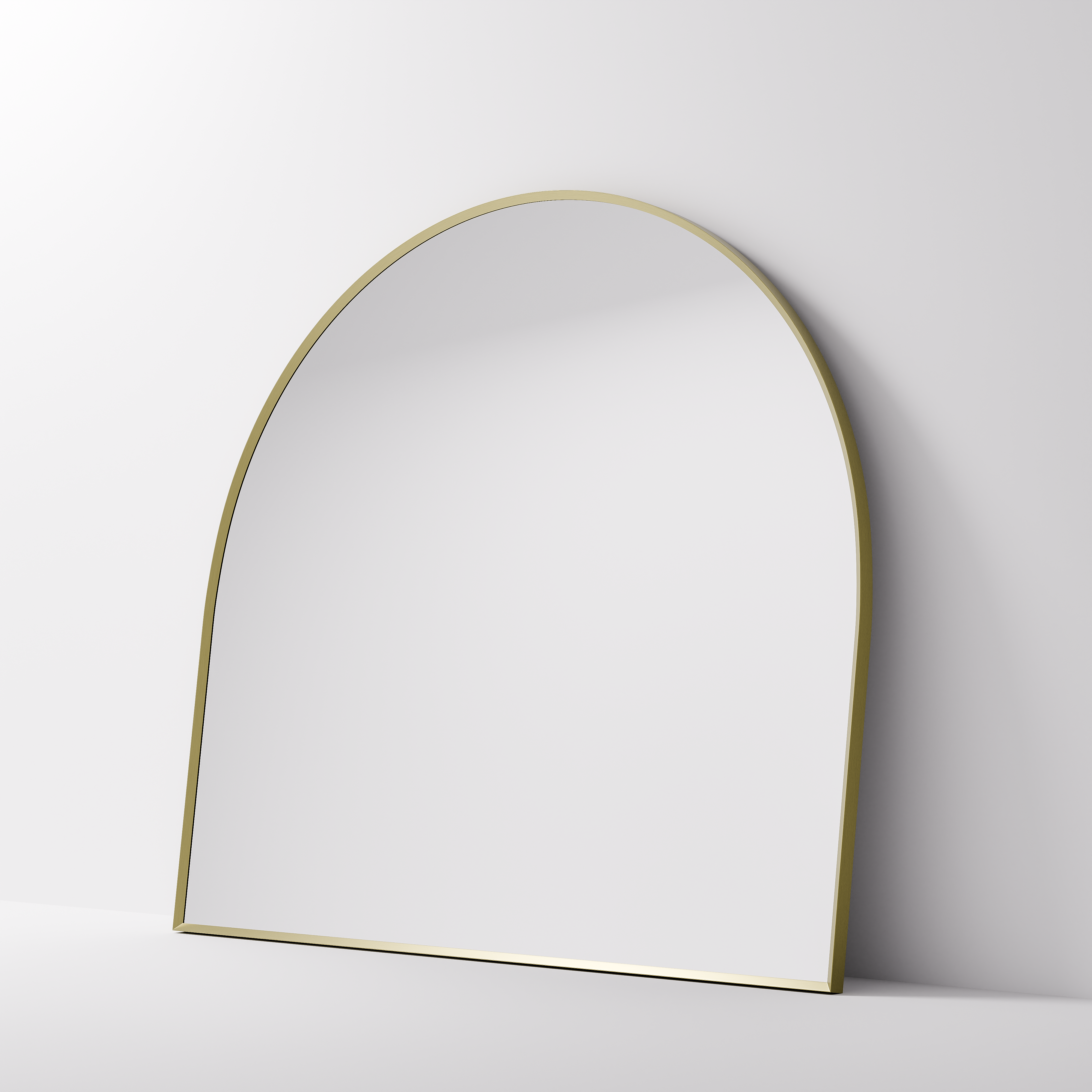 Arched mirror with gold frame aspect code interiors elite bathroomware