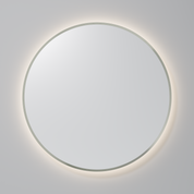 SOLACE LED MIRROR - ROUND 900MM BRUSHED NICKEL FRAMED