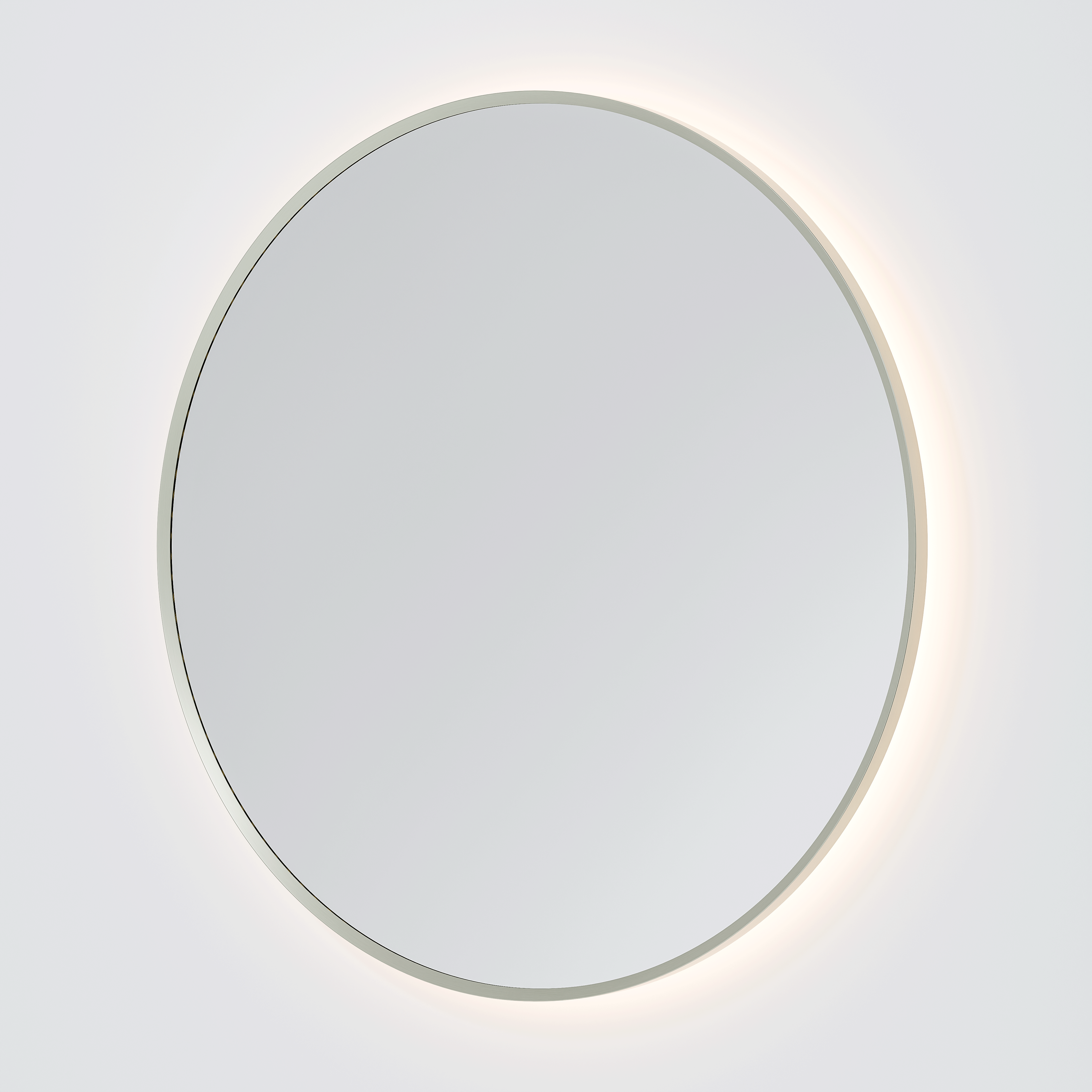 SOLACE LED MIRROR - ROUND 1100MM BRUSHED NICKEL FRAMED