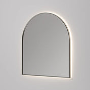 SOLACE LED MIRROR - ARCH 850MMX950MM BRUSHED NICKEL FRAMED