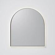 SOLACE LED MIRROR - ARCH 850MMX950MM BRUSHED NICKEL FRAMED