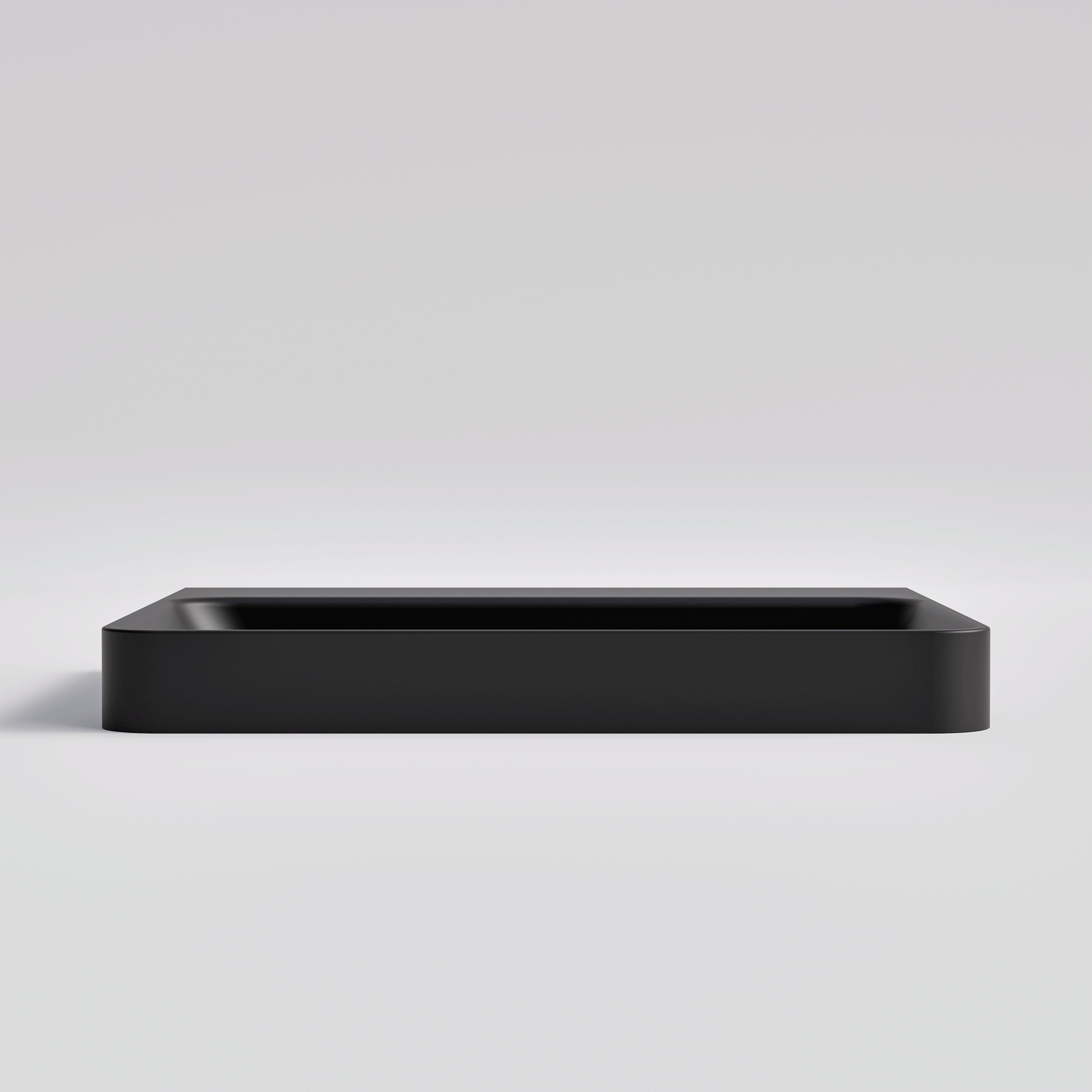 LINEARE 530MM SOLID SURFACE SEMI-INSET BASIN - MATTE BLACK