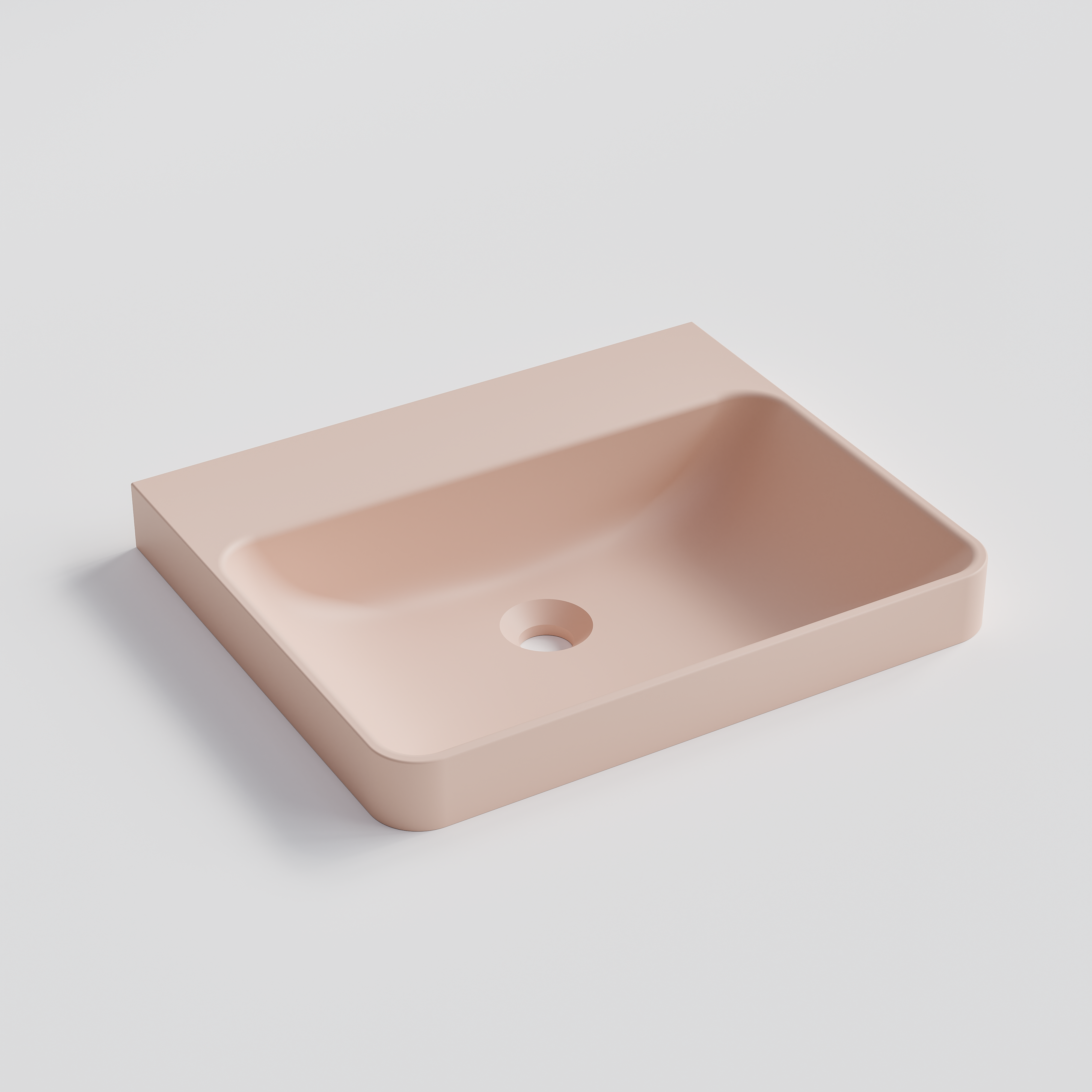 LINEARE 530MM CONCRETE SEMI-INSET BASIN