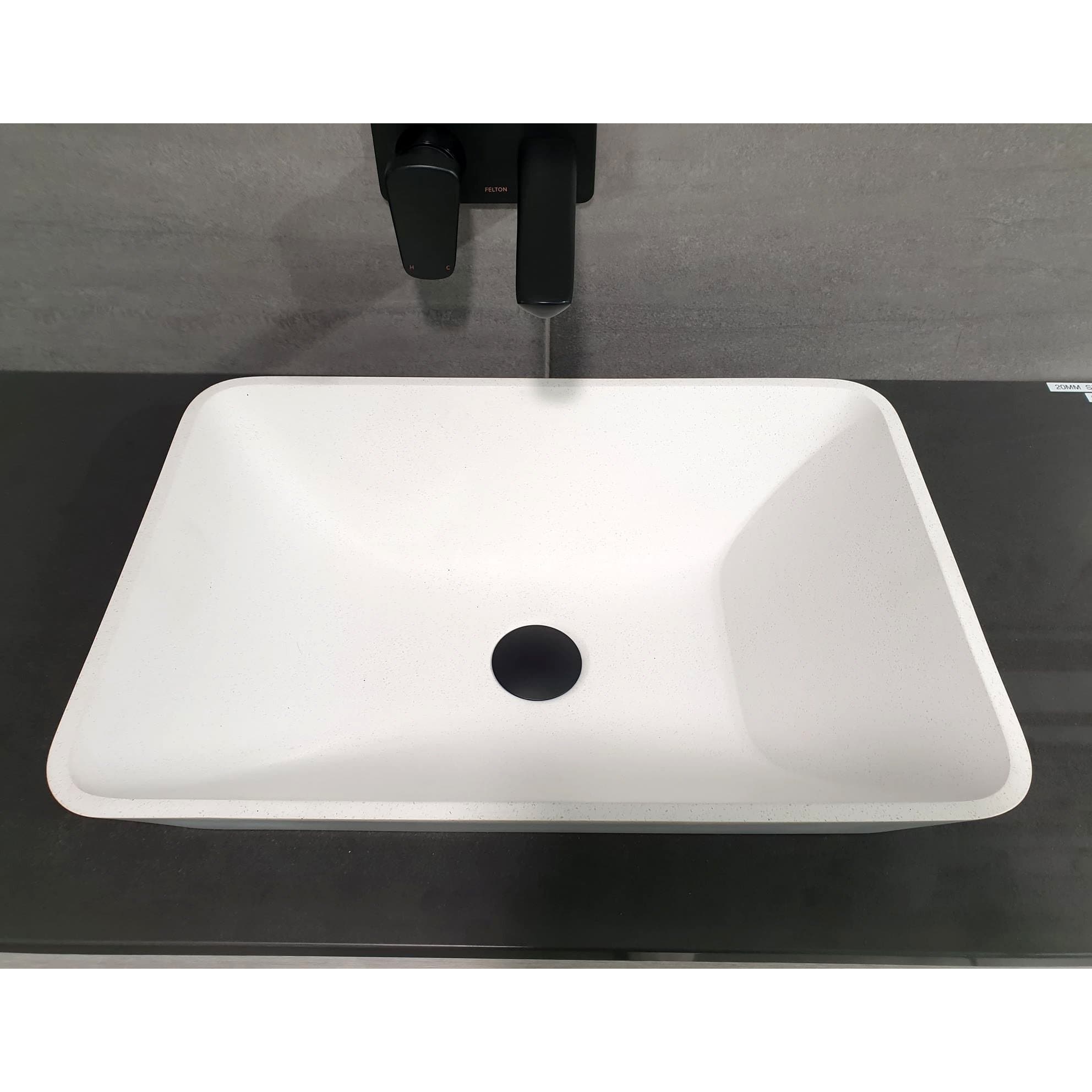 WATERWARE CUBE INSET RECTANGLE BASIN 530X355X80MM - 2 COLOURS