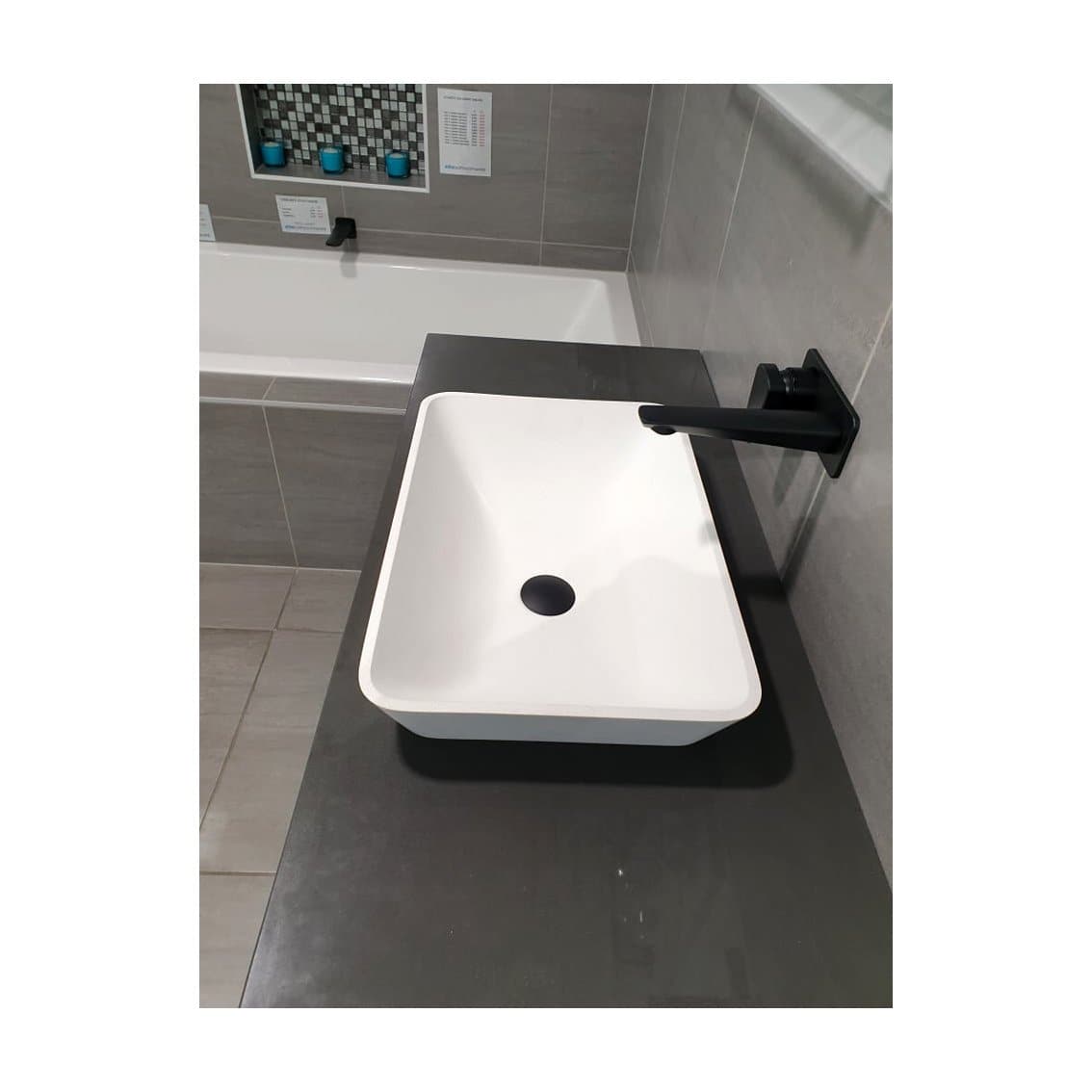 WATERWARE CUBE INSET RECTANGLE BASIN 530X355X80MM - 2 COLOURS
