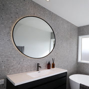 SOLACE LED MIRROR - ROUND 1100MM BLACK FRAMED