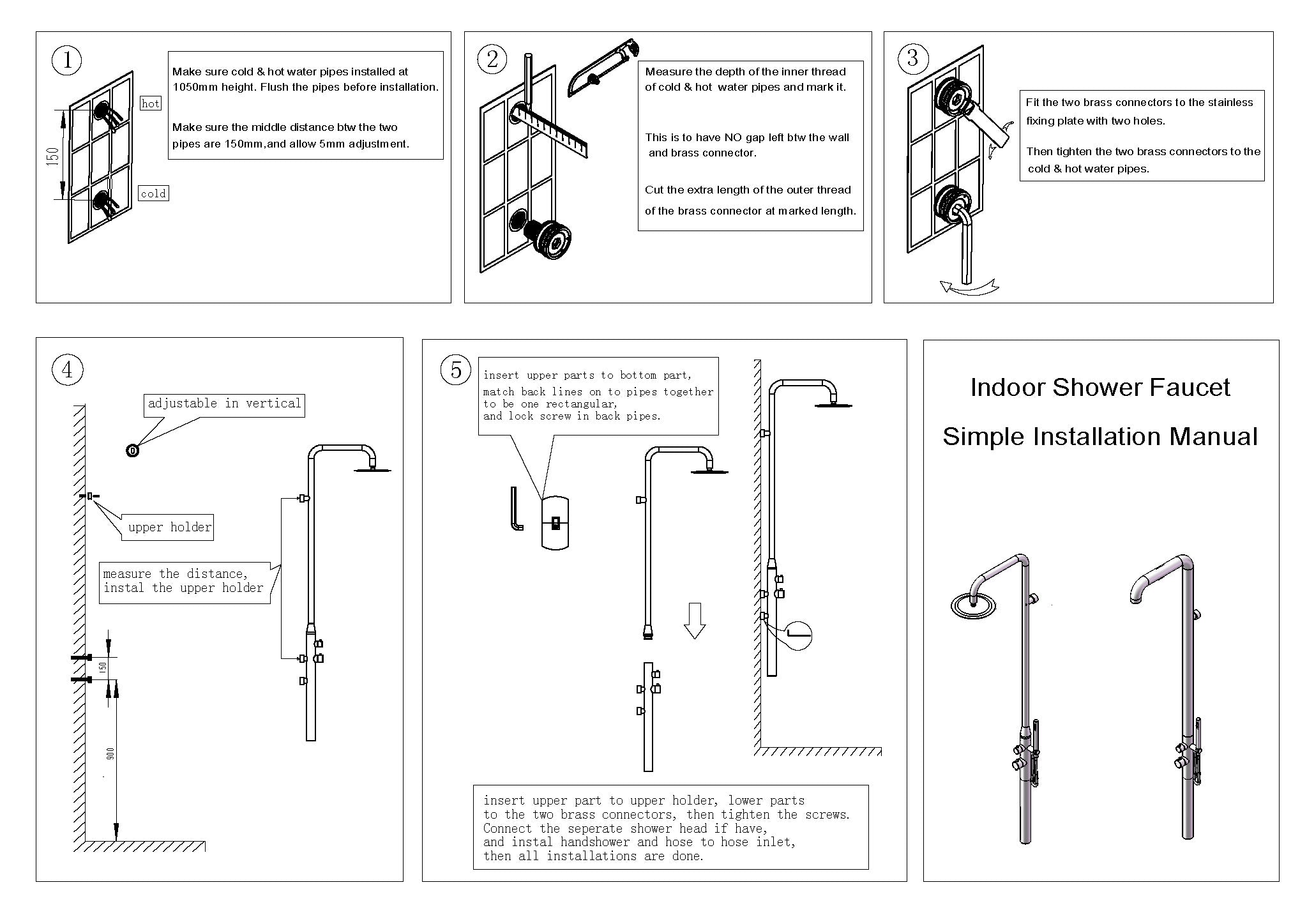 CODE PACIFIC OUTDOOR SHOWER SYSTEM ALL IN ONE - BRUSHED BRASS