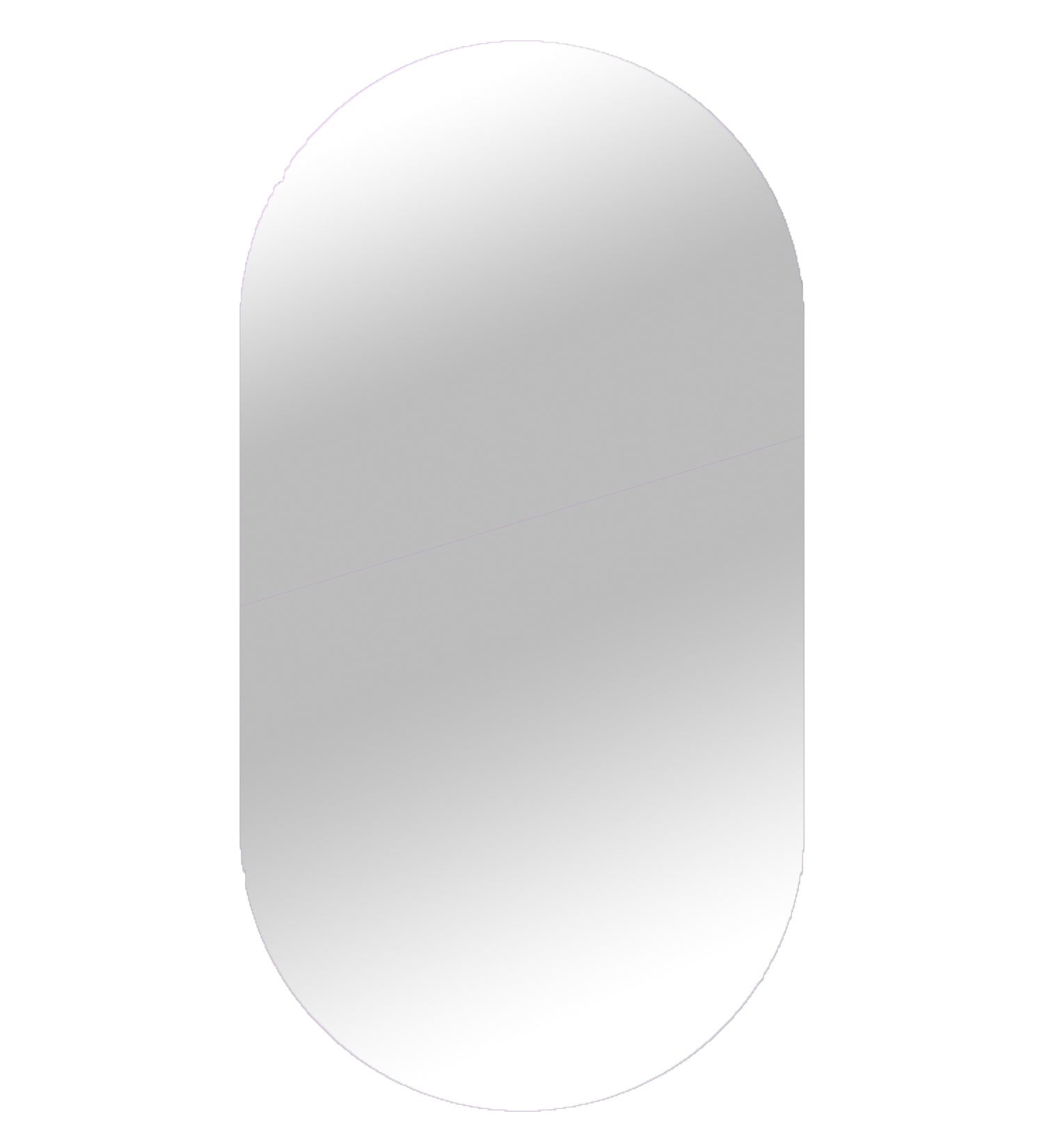 oval mirror cabinet inset black front view