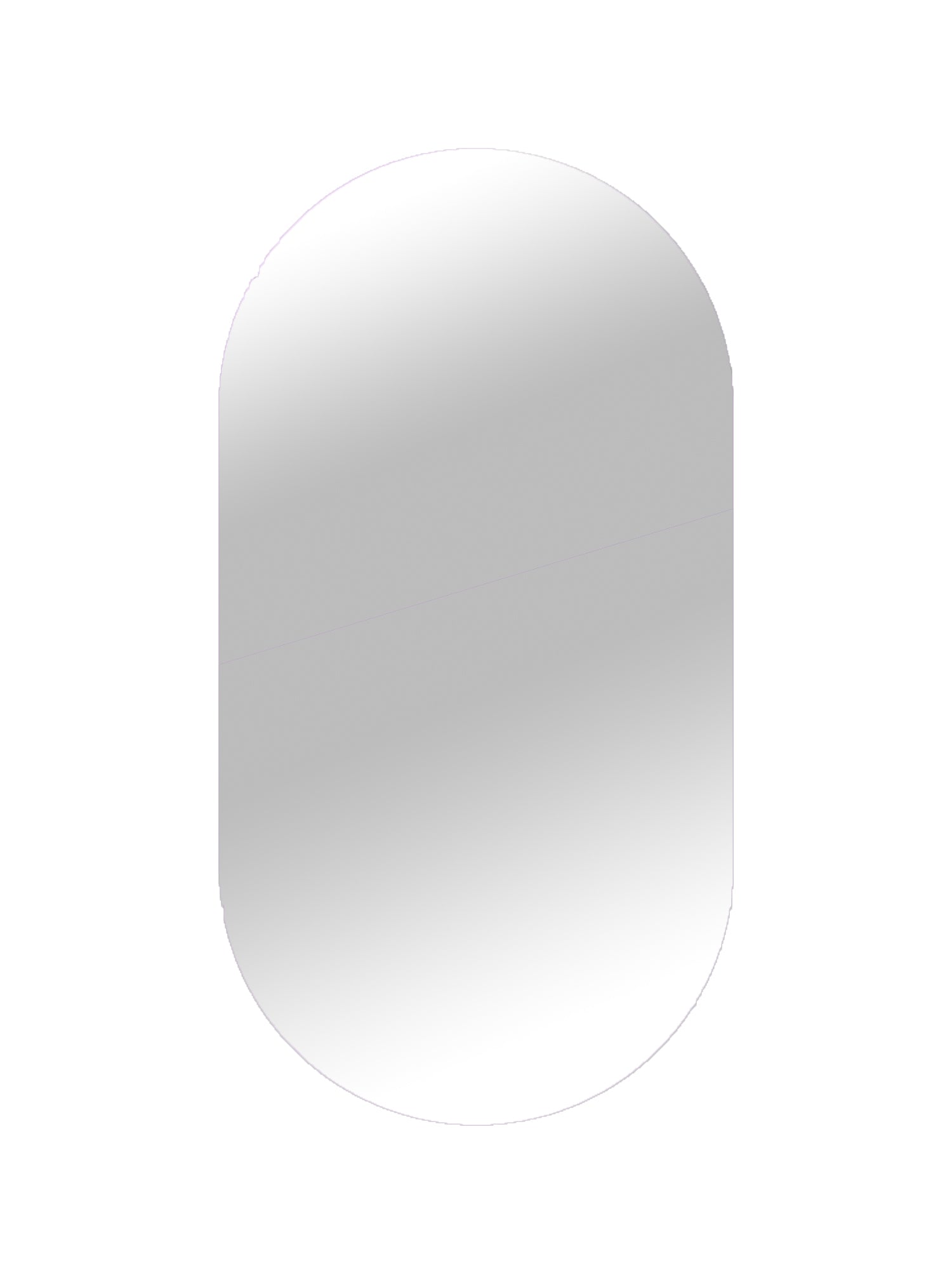 oval mirror cabinet inset black front view