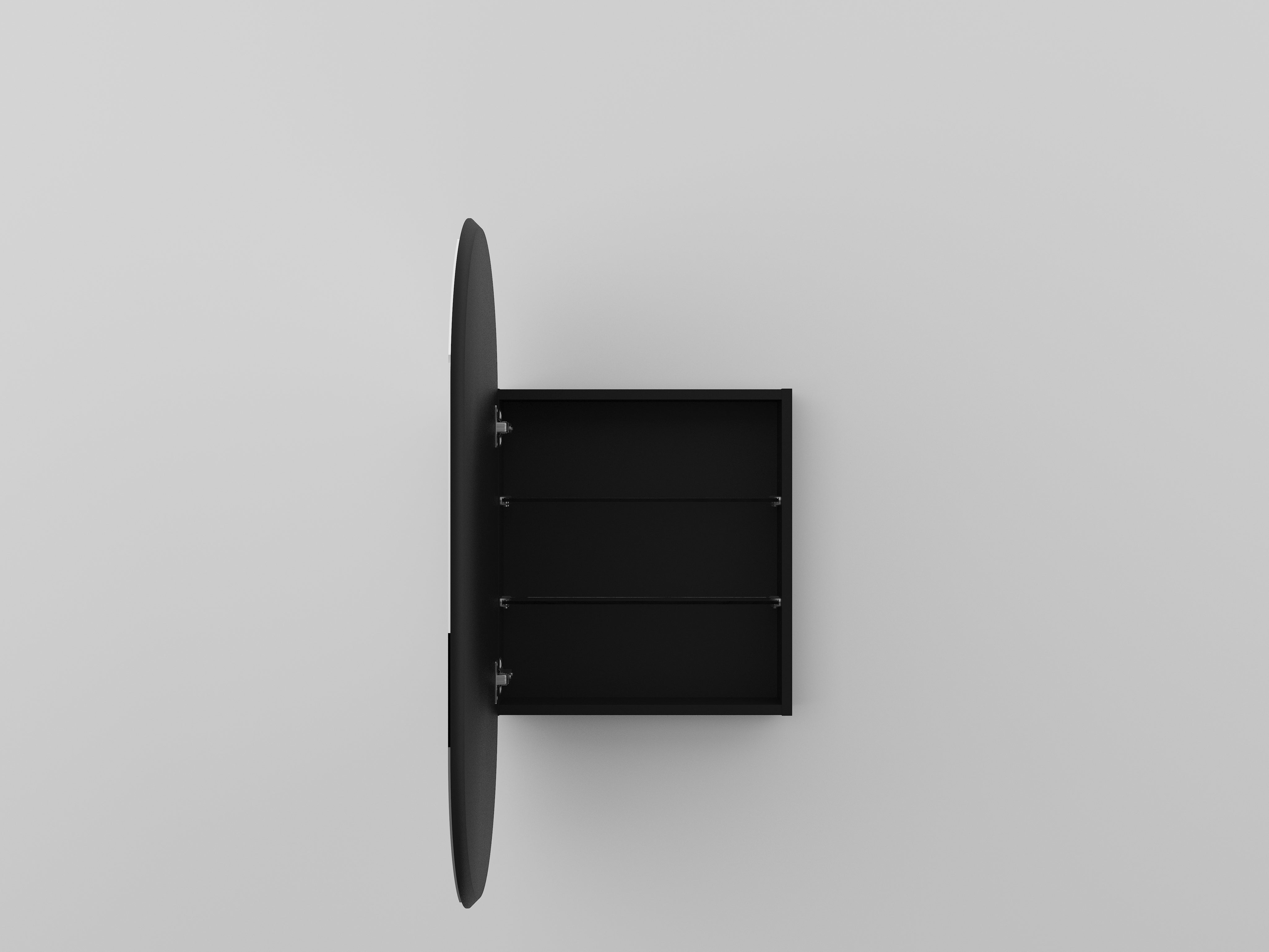 Code Neo Oval Inset Mirror Cabinet 500 x 950mm Black