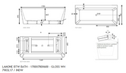 *End of Line* NEWTECH LAMONE 1700MM BTW BATH GLOSS WHITE
