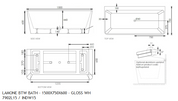 *End of Line* NEWTECH LAMONE 1500MM BTW BATH GLOSS WHITE