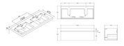 *Ex-display* NEO 1200 Wall Hung Vanity – Double Bowl, One Drawer