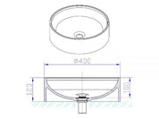 WATERWARE HALO ROUND BASIN 400X400X120MM - GLOSS WHITE