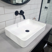 WATERWARE CUBE RECTANGLE BASIN 580X380X110MM - MATTE WHITE