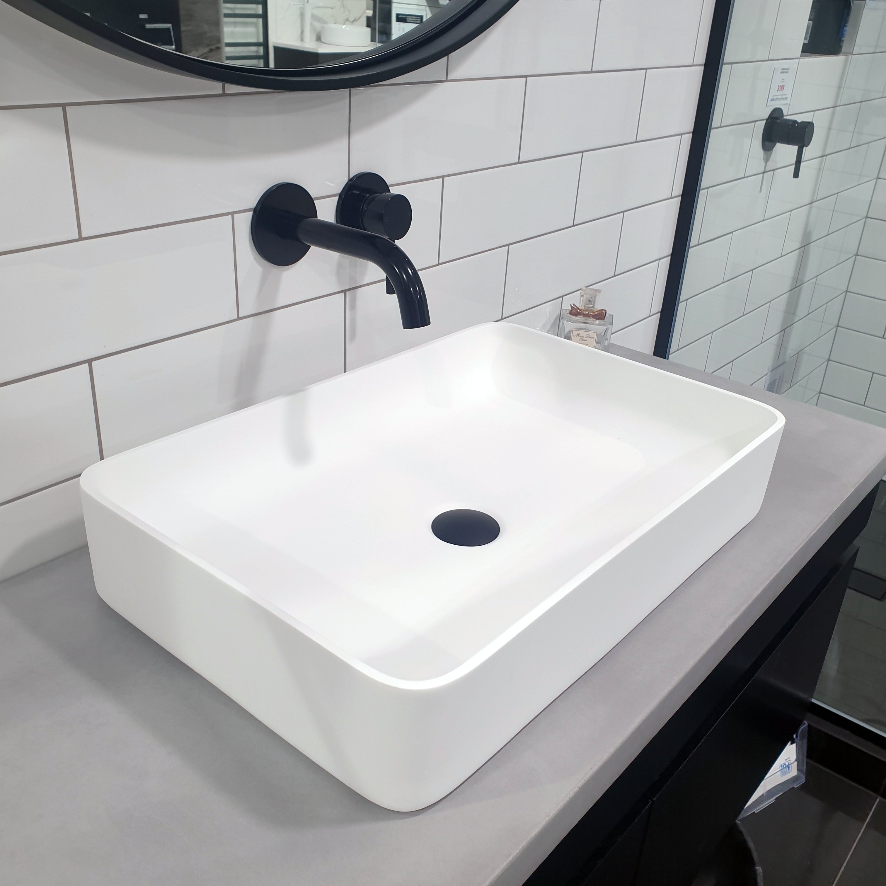 WATERWARE CUBE RECTANGLE BASIN 580X380X110MM - MATTE WHITE