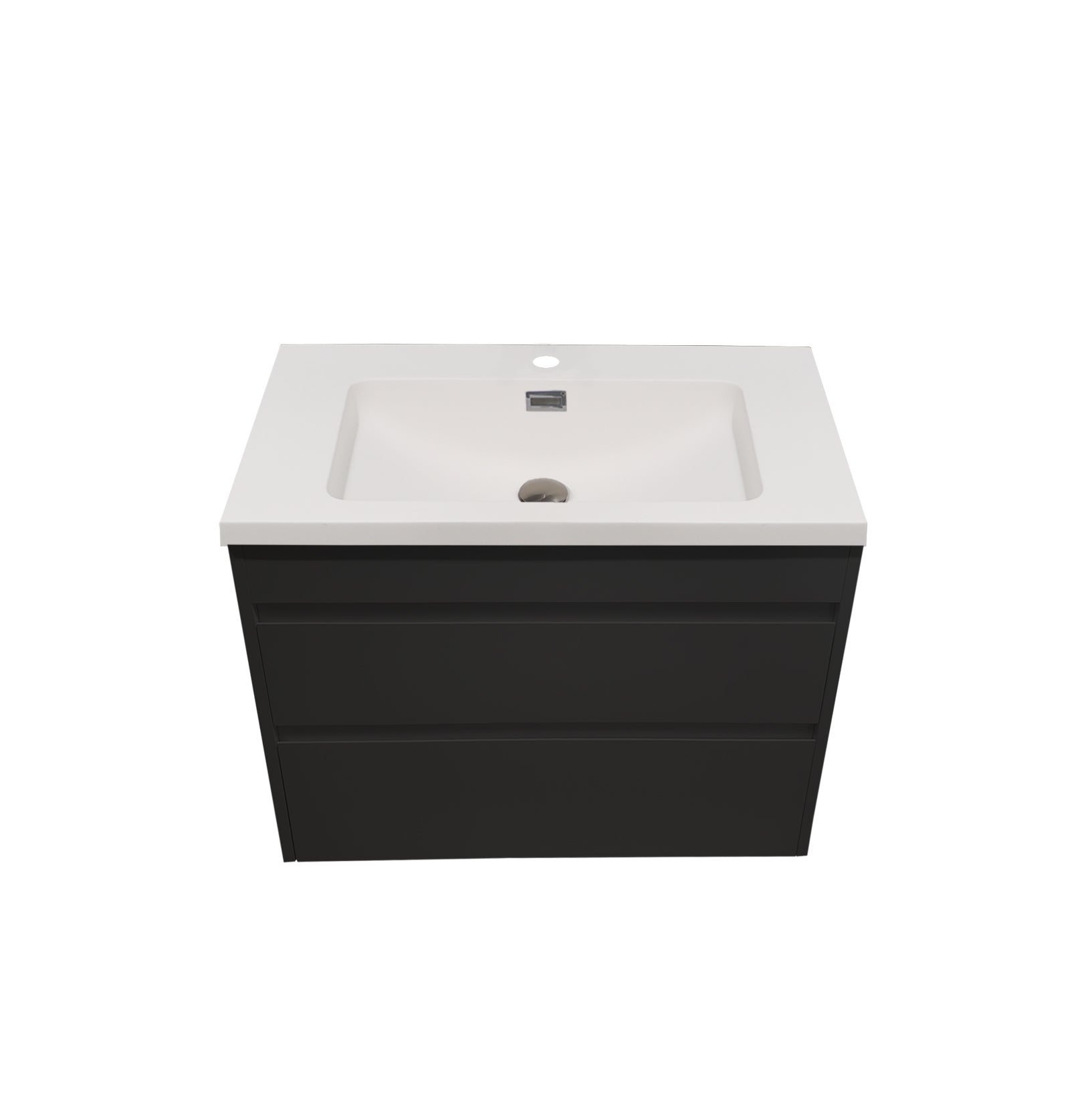 NEO 600MM 2 DRAWER VANITY WALL HUNG - BLACK
