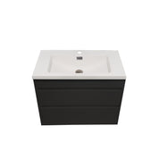 NEO 600MM 2 DRAWER VANITY WALL HUNG - BLACK