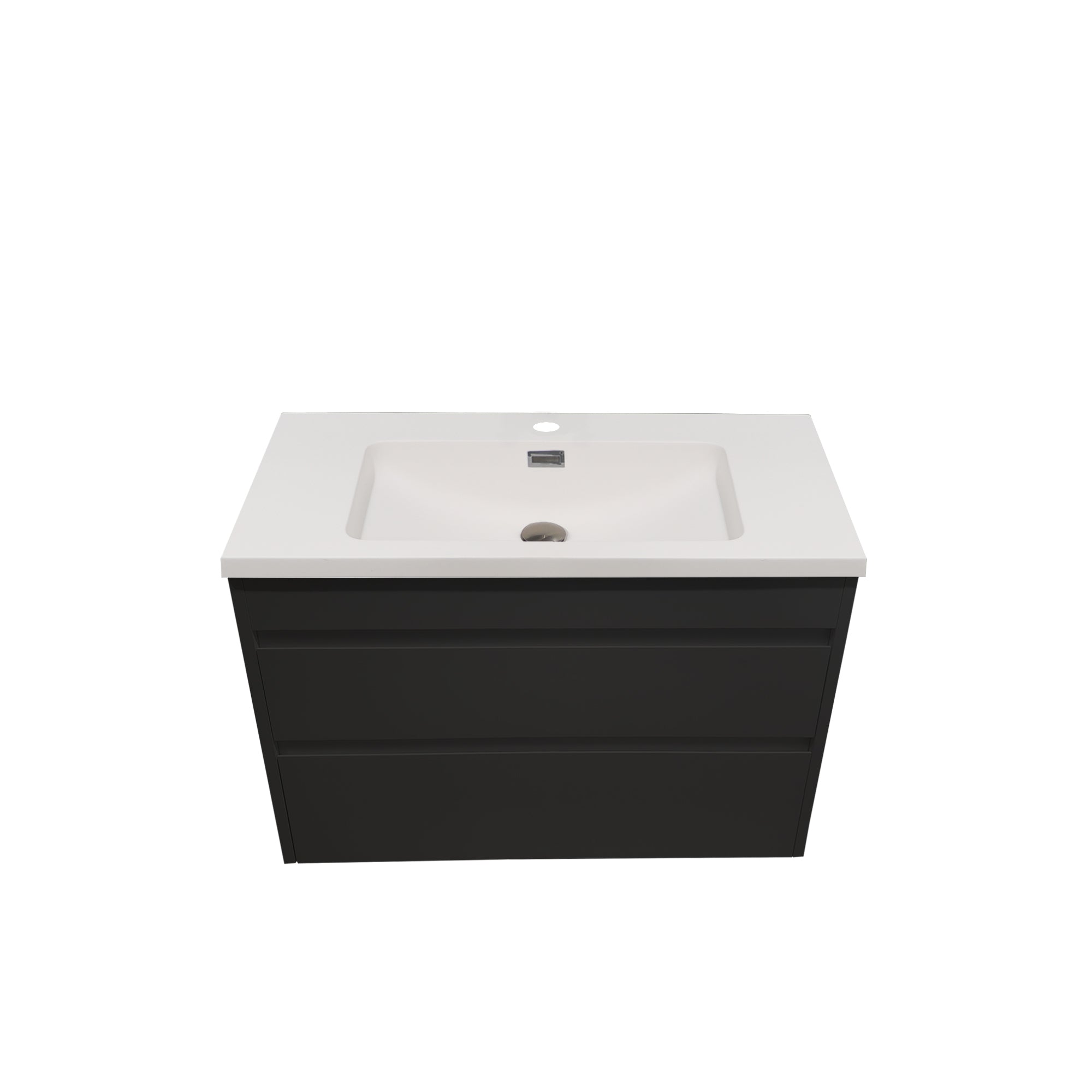 NEO 750MM 2 DRAWER VANITY WALL HUNG - Black