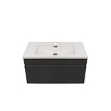 NEO 750MM 1 DRAWER WALL HUNG VANITY - SATIN BLACK