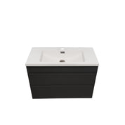 NEO 750MM 2 DRAWER WALL HUNG VANITY - BLACK