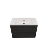 NEO 750MM 2 DRAWER WALL HUNG VANITY - BLACK