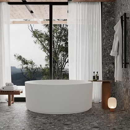 WILLOW 1500 ROUND FREESTANDING BATH - GLOSS WHITE