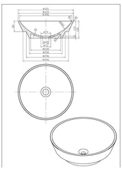 WATERWARE ROUND INSET BASIN 420X80MM - 2 COLOURS