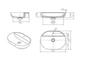 WATERWARE CURVE OVAL BASIN 580X420X120MM - MATTE WHITE